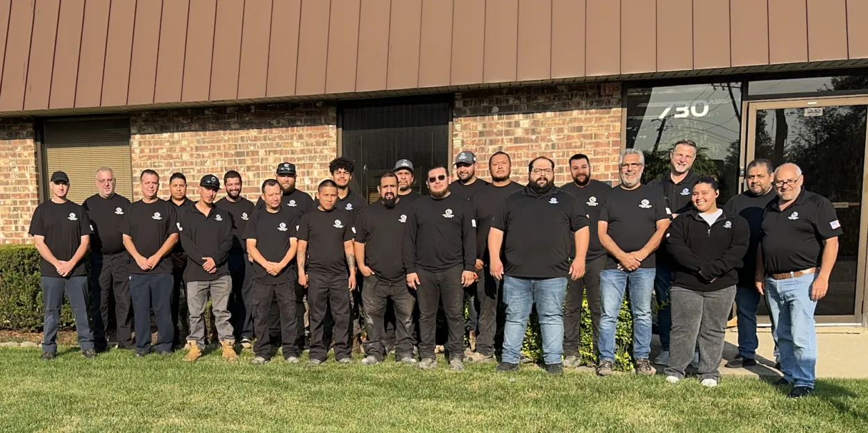 The Comfort Indoor Solutions team in front of the Bensenville shop